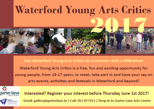 WATERFORD YOUNG ARTS CRITICS – CALL OUT