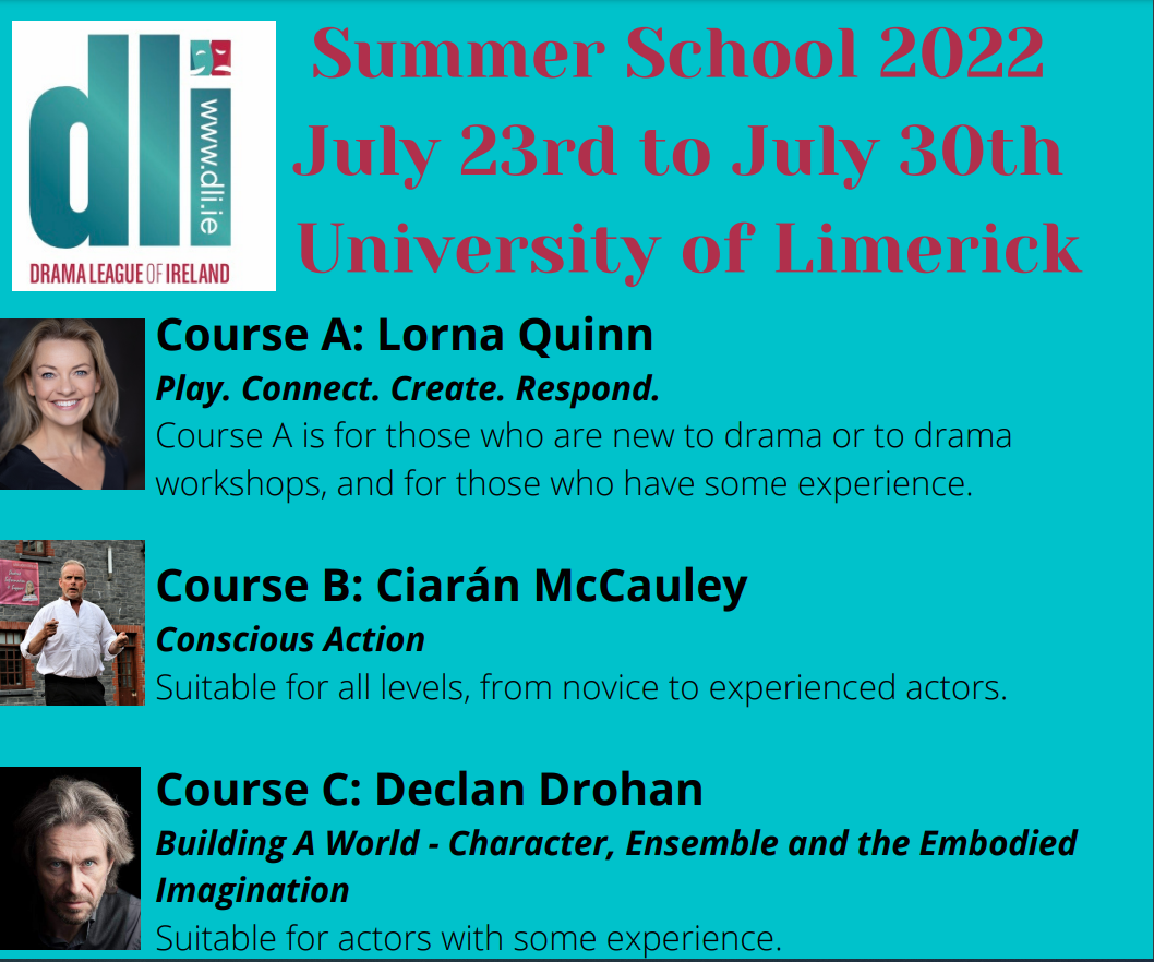 DRAMA LEAGUE OF IRELAND SUMMER SCHOOL 2022 Bursary