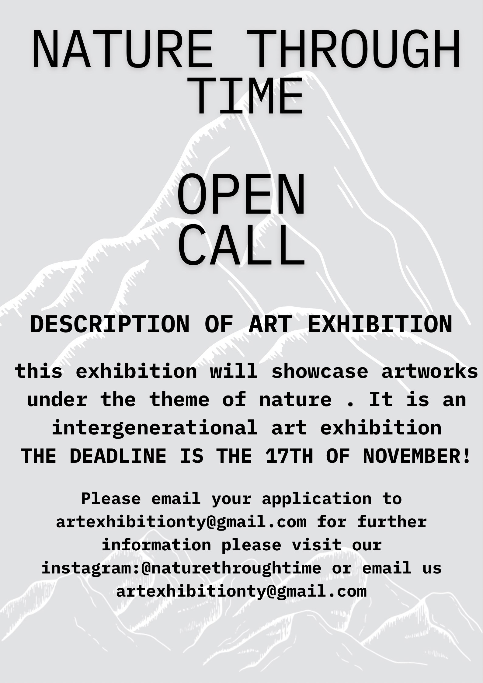 ARTIST OPEN-CALL: NATURE THROUGH TIME