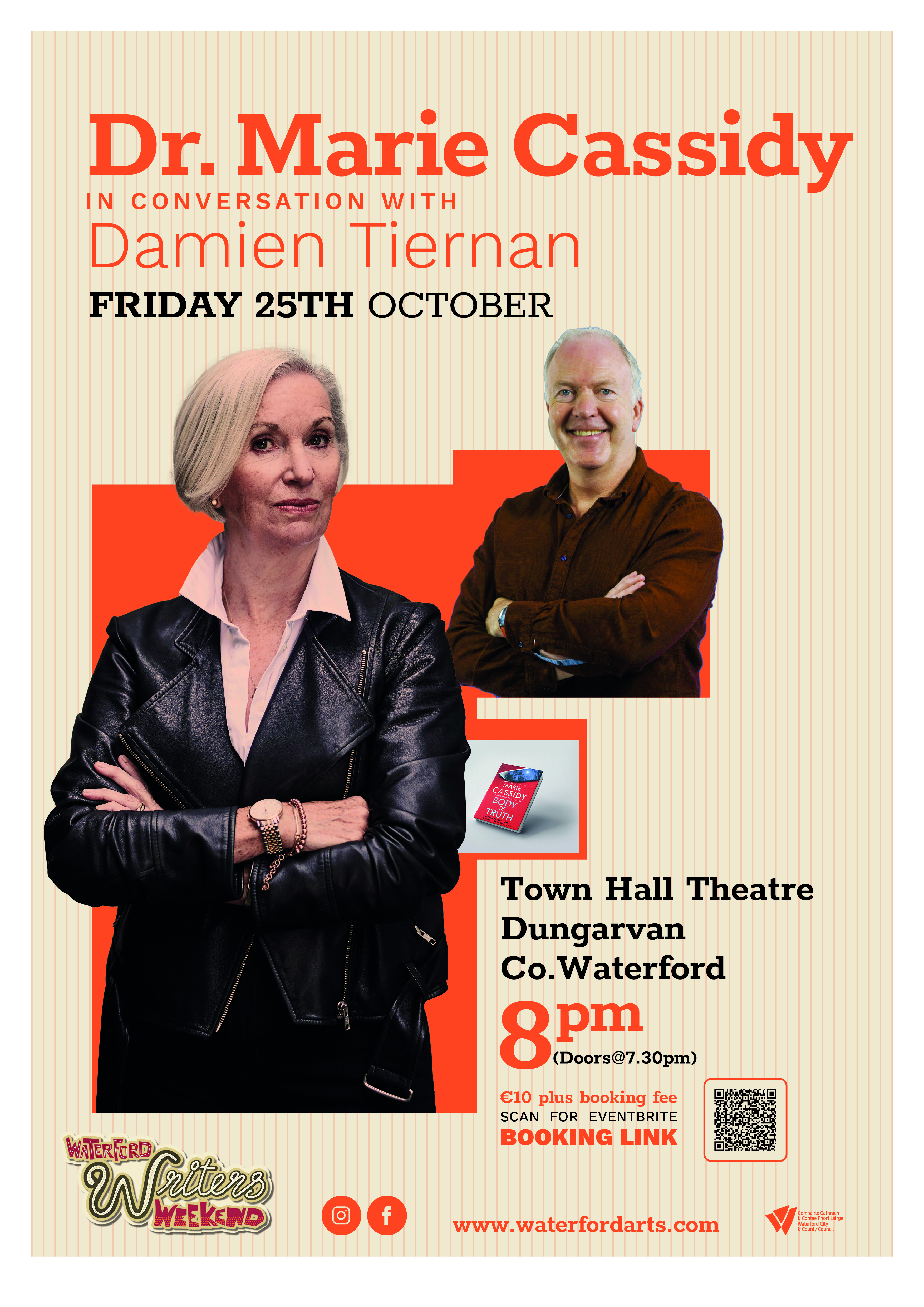 DR. MARIE CASSIDY IN CONVERSATION WITH WLRFM’S DAMIEN TIERNAN, TOWN HALL THEATRE, DUNGARVAN, 25/10/2024 8PM