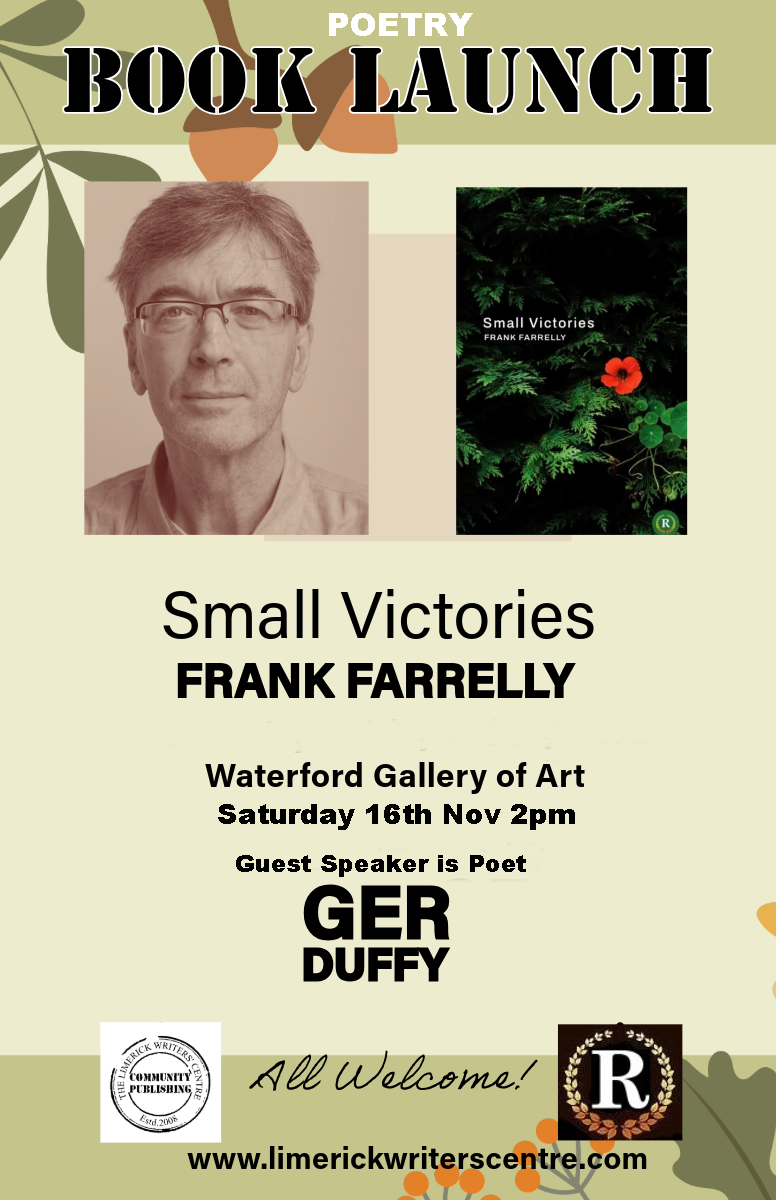 BOOK LAUNCH: SMALL VICTORIES BY FRANK FARRELLY AT WGOA 16/11/2024 2PM