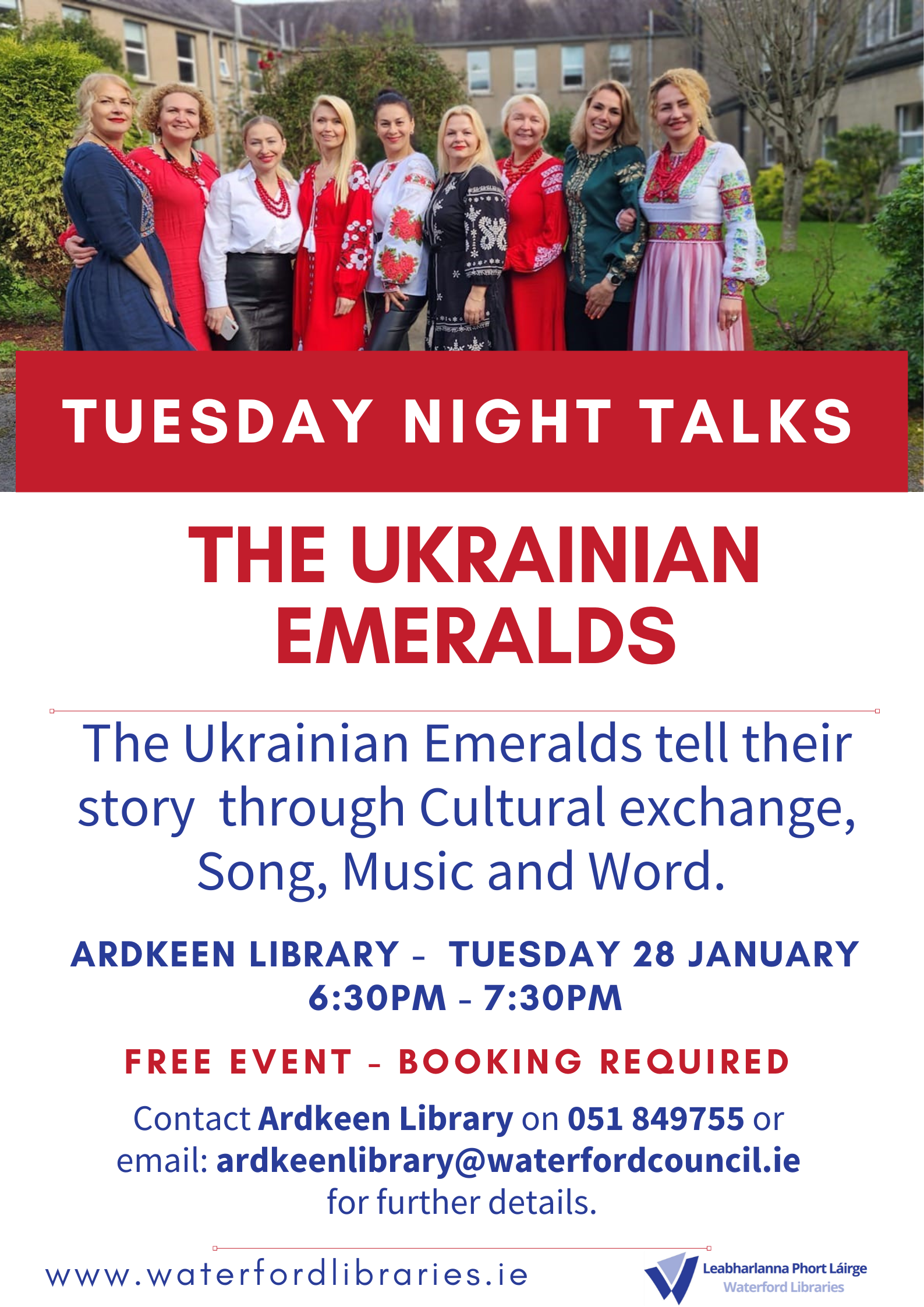 THE UKRAINIAN EMERALDS AT ARDKEEN LIBRARY, 28/01/2025, 6:30PM