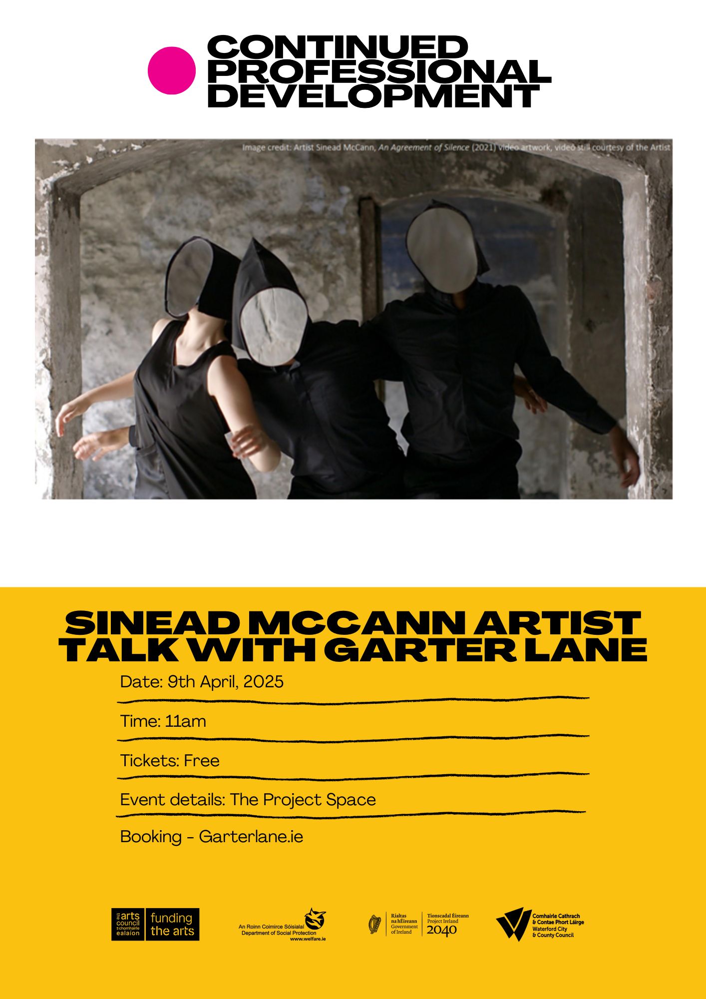 SINEAD MCCANN ARTIST TALK IN GARTER LANE ARTS CENTRE, 9TH APRIL 11AM
